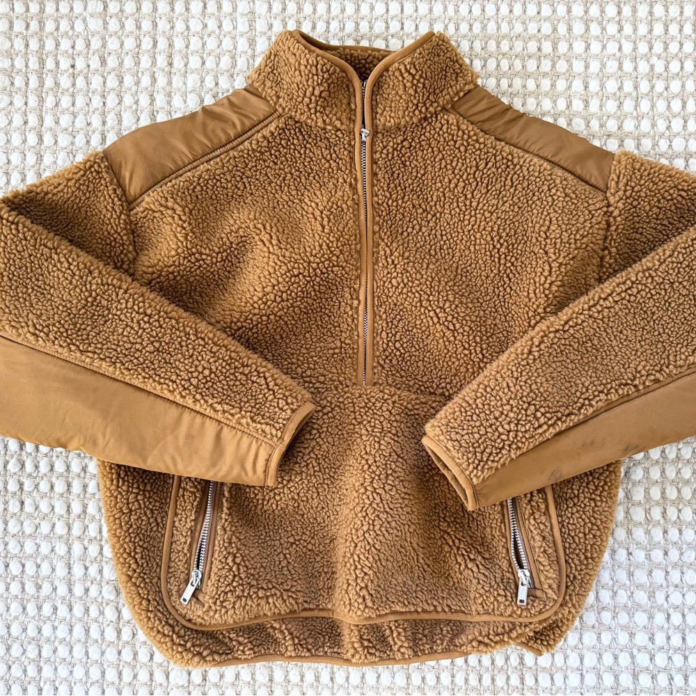 Madewell size XXS Cozy Tan Sherpa Pullover